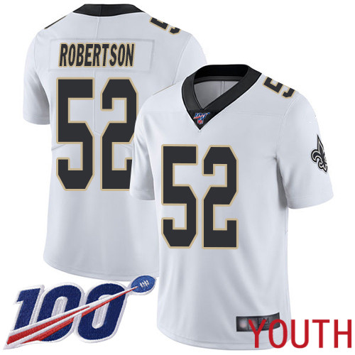 New Orleans Saints Limited White Youth Craig Robertson Road Jersey NFL Football #52 100th Season Vapor Untouchable Jersey->new orleans saints->NFL Jersey